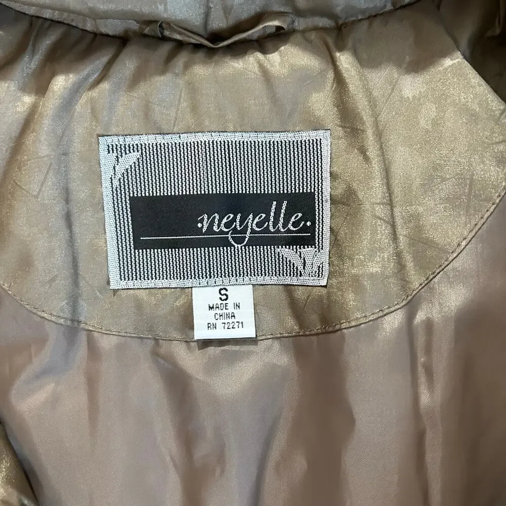 Neyelle tan floral puffer jacket